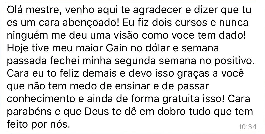 Depoimento de aluno sobre os estudos com Vagner Mayer