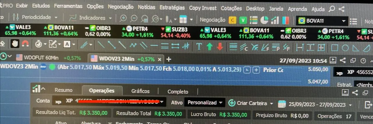 Print de resultado operacional de aluno